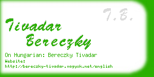 tivadar bereczky business card